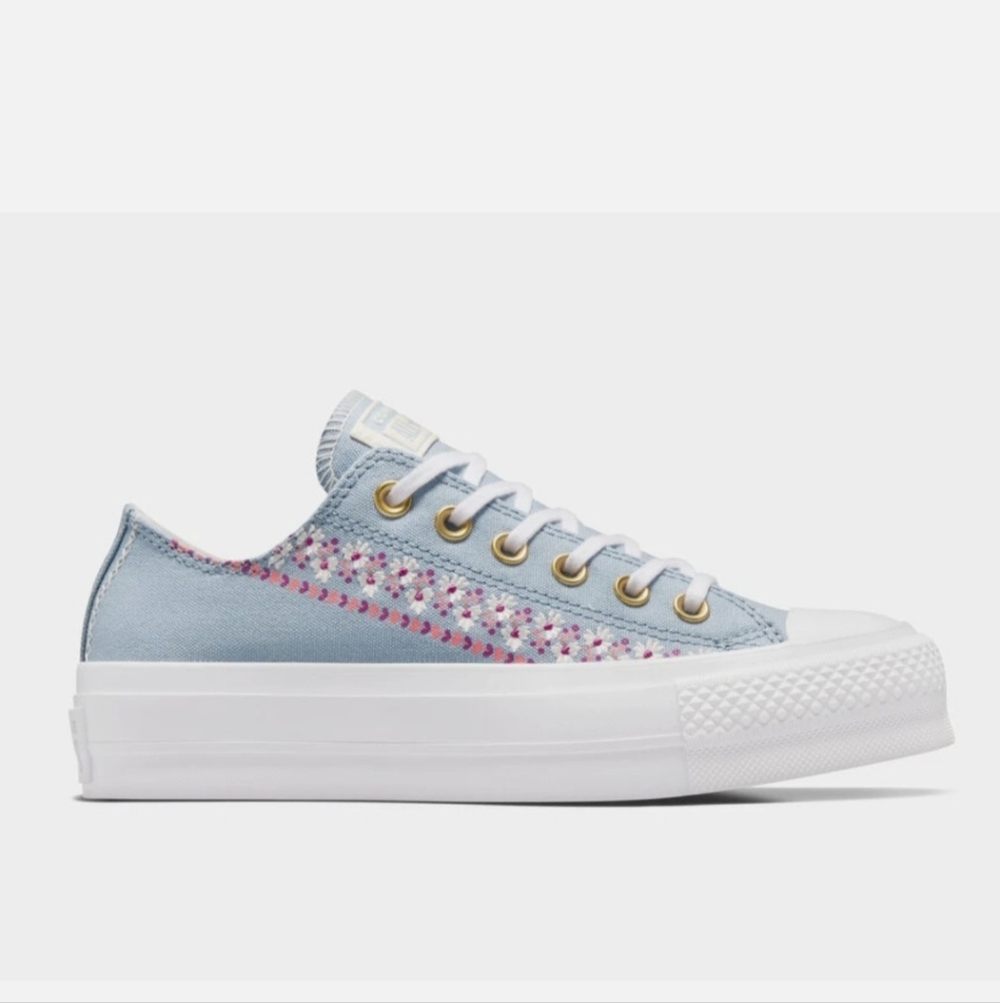 Converse Star Lift Embroidered Bohemian Florals Sneaker, Size 9, Light Blue